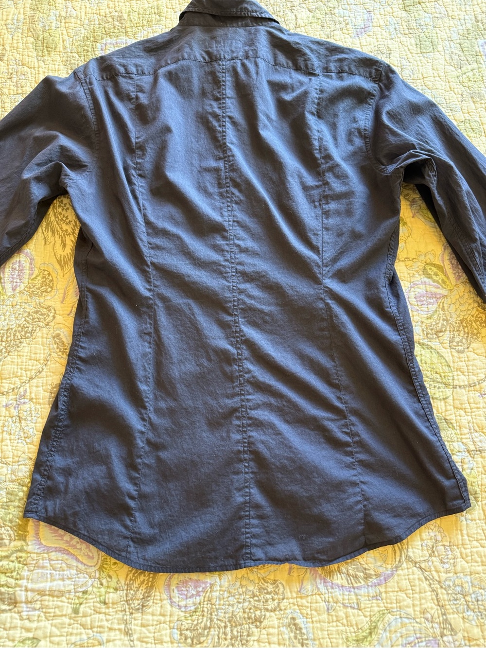 Dries Van Noten navy blue button up shirt - Picture 5 of 11